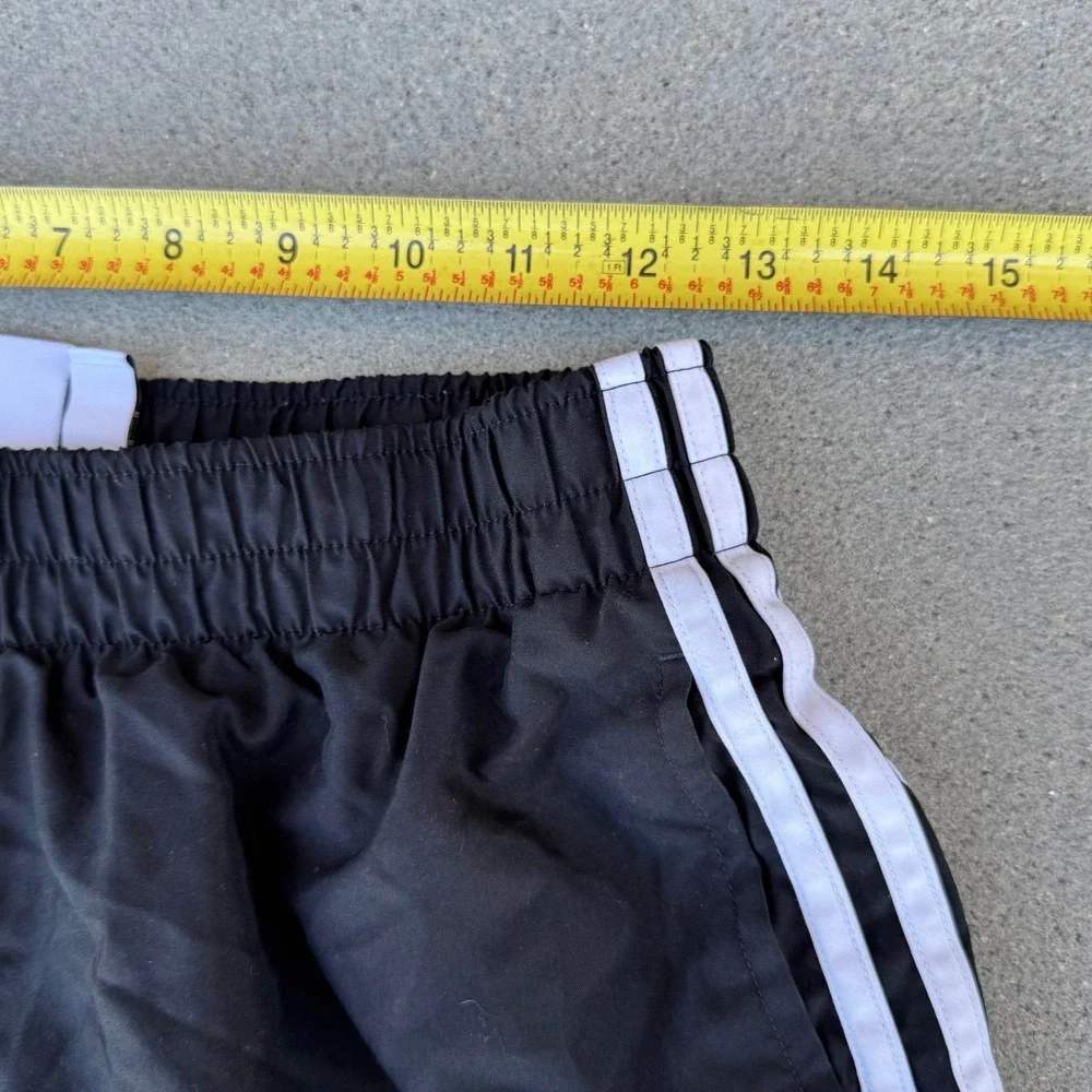Adidas Originals Mens 3-Stripe Track Shorts Black White Trefoil Logo Small